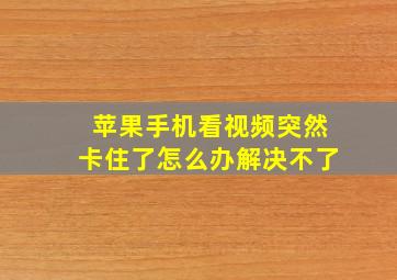 苹果手机看视频突然卡住了怎么办解决不了