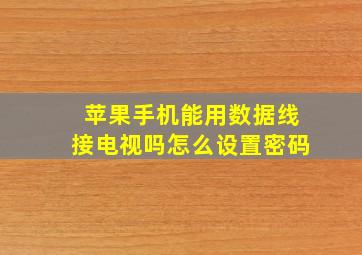 苹果手机能用数据线接电视吗怎么设置密码