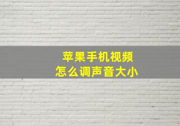 苹果手机视频怎么调声音大小