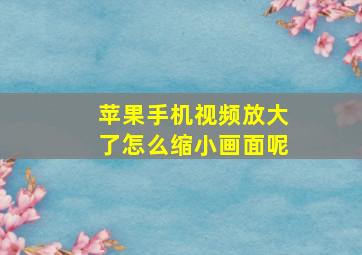 苹果手机视频放大了怎么缩小画面呢