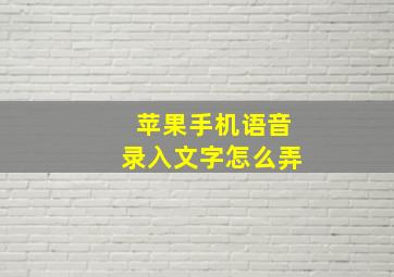 苹果手机语音录入文字怎么弄