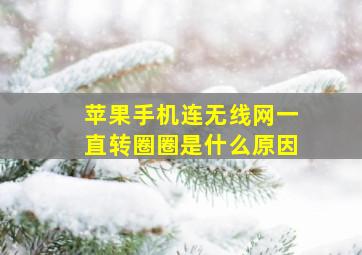 苹果手机连无线网一直转圈圈是什么原因