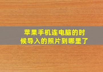 苹果手机连电脑的时候导入的照片到哪里了