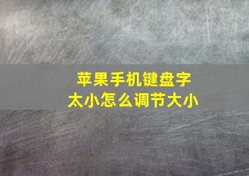 苹果手机键盘字太小怎么调节大小