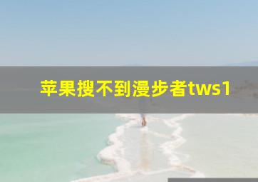 苹果搜不到漫步者tws1