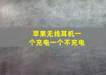 苹果无线耳机一个充电一个不充电