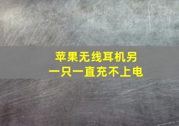 苹果无线耳机另一只一直充不上电