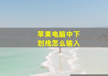 苹果电脑中下划线怎么输入