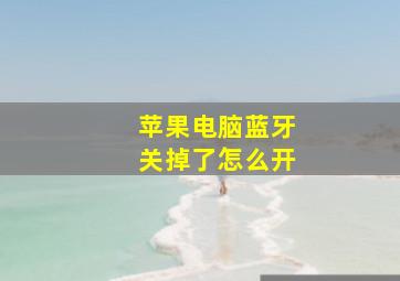 苹果电脑蓝牙关掉了怎么开