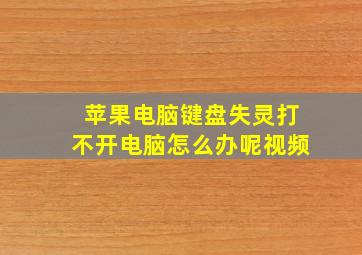 苹果电脑键盘失灵打不开电脑怎么办呢视频