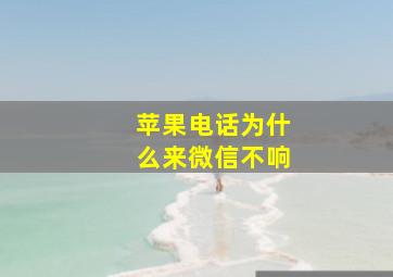 苹果电话为什么来微信不响