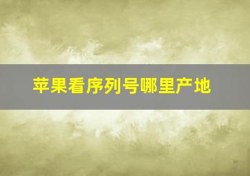 苹果看序列号哪里产地