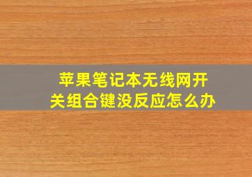 苹果笔记本无线网开关组合键没反应怎么办