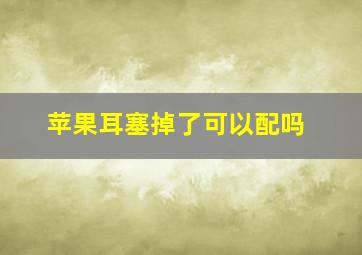 苹果耳塞掉了可以配吗