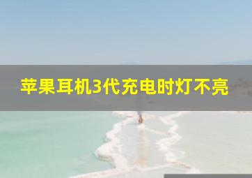 苹果耳机3代充电时灯不亮