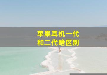 苹果耳机一代和二代啥区别