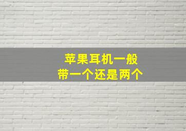 苹果耳机一般带一个还是两个