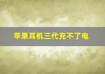 苹果耳机三代充不了电