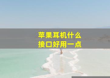 苹果耳机什么接口好用一点