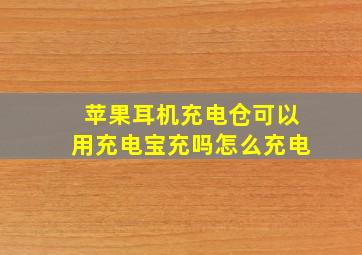 苹果耳机充电仓可以用充电宝充吗怎么充电