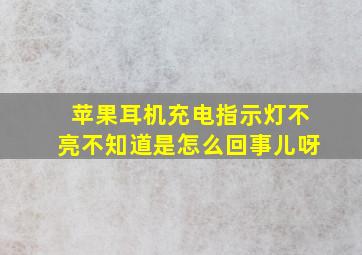 苹果耳机充电指示灯不亮不知道是怎么回事儿呀