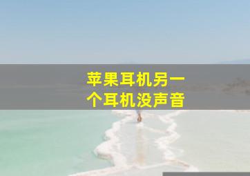 苹果耳机另一个耳机没声音