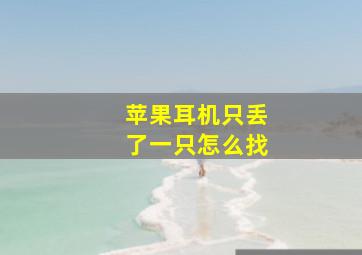 苹果耳机只丢了一只怎么找