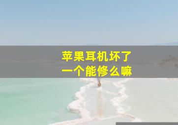 苹果耳机坏了一个能修么嘛