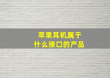 苹果耳机属于什么接口的产品