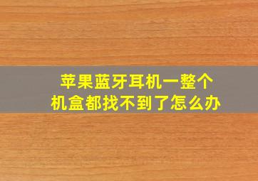 苹果蓝牙耳机一整个机盒都找不到了怎么办