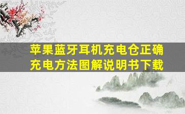 苹果蓝牙耳机充电仓正确充电方法图解说明书下载