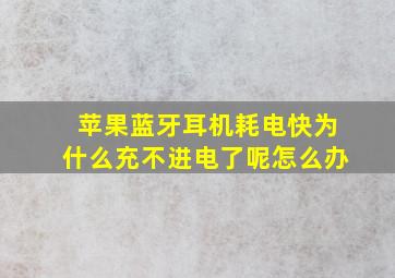 苹果蓝牙耳机耗电快为什么充不进电了呢怎么办