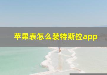 苹果表怎么装特斯拉app