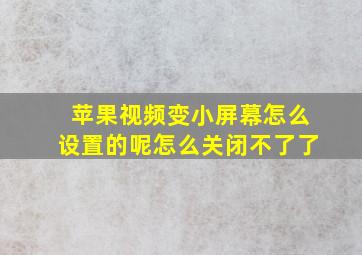 苹果视频变小屏幕怎么设置的呢怎么关闭不了了