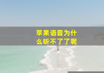 苹果语音为什么听不了了呢