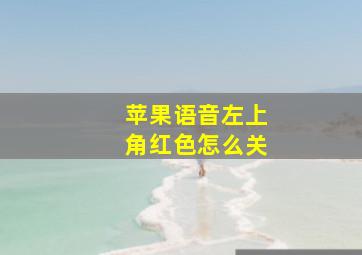 苹果语音左上角红色怎么关