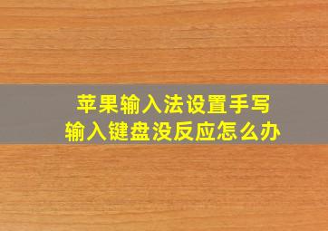 苹果输入法设置手写输入键盘没反应怎么办