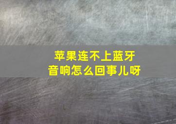 苹果连不上蓝牙音响怎么回事儿呀