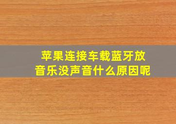 苹果连接车载蓝牙放音乐没声音什么原因呢