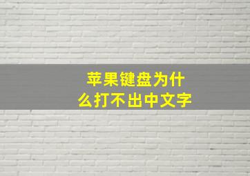 苹果键盘为什么打不出中文字