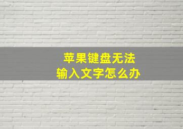 苹果键盘无法输入文字怎么办