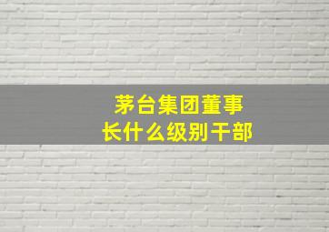 茅台集团董事长什么级别干部