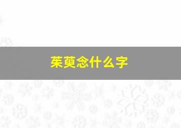 茱萸念什么字