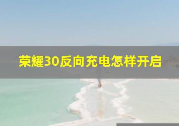 荣耀30反向充电怎样开启