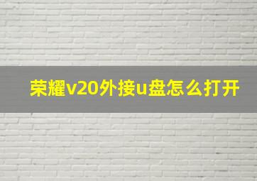 荣耀v20外接u盘怎么打开