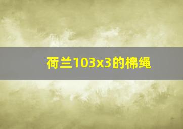 荷兰103x3的棉绳