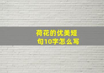 荷花的优美短句10字怎么写