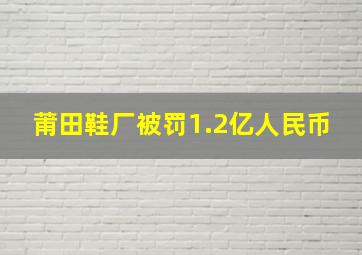 莆田鞋厂被罚1.2亿人民币