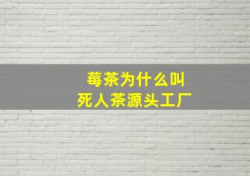 莓茶为什么叫死人茶源头工厂