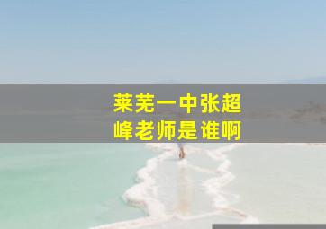 莱芜一中张超峰老师是谁啊